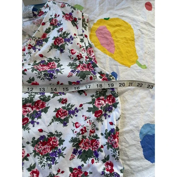 NWT Womens Floral Midi Dress White Pink V-Neck Sleeveless Large cottagcore - Picture 4 of 5